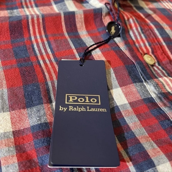 NWT Men's Ralph Lauren Polo Madras Classic-fit Popover Shirt - Picture 2 of 12